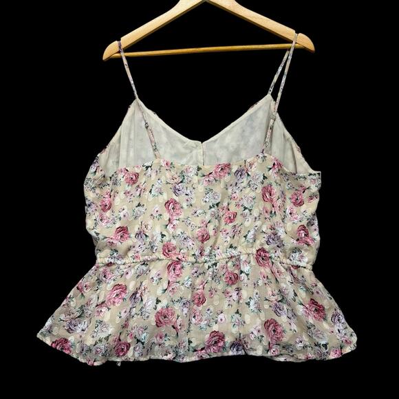 Express Babydoll Top XL Floral Lined Adjustable Straps Boho Ruffle Cottagecore - Picture 5 of 8